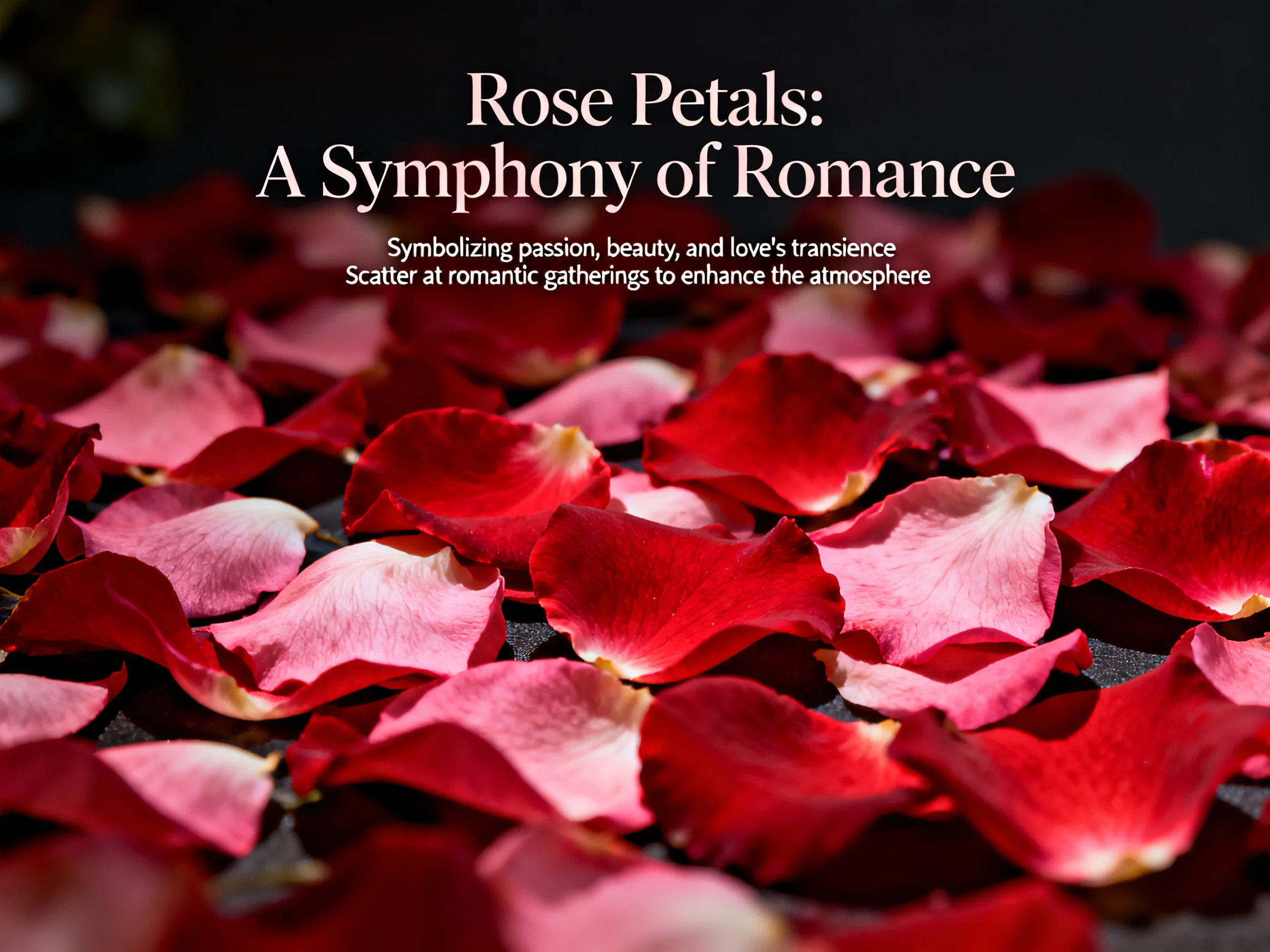 Red and Pink Rose Petals Abundantly Scattered