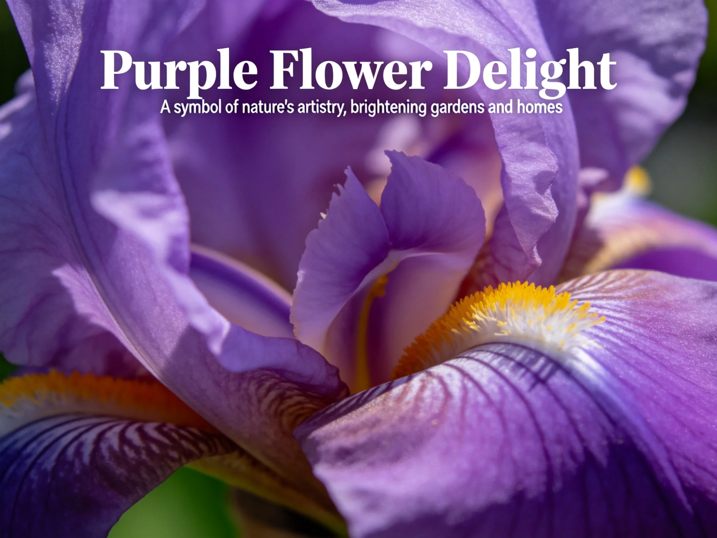 Richly Hued Purple Iris Bloom Showcasing Textures