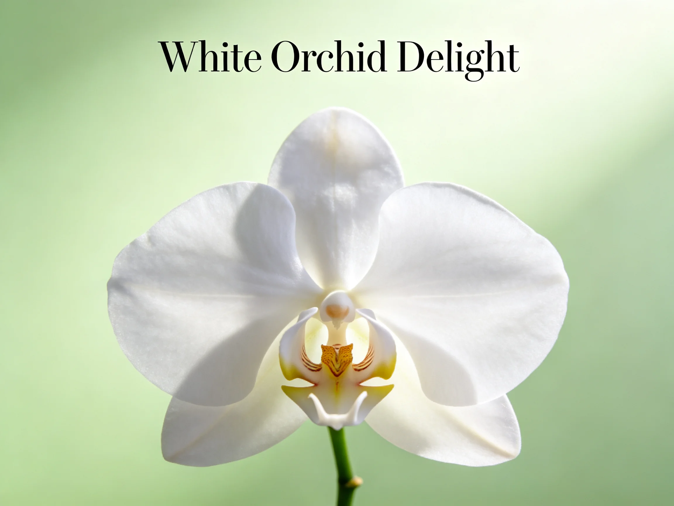 Single White Orchid with Yellow Floral Center