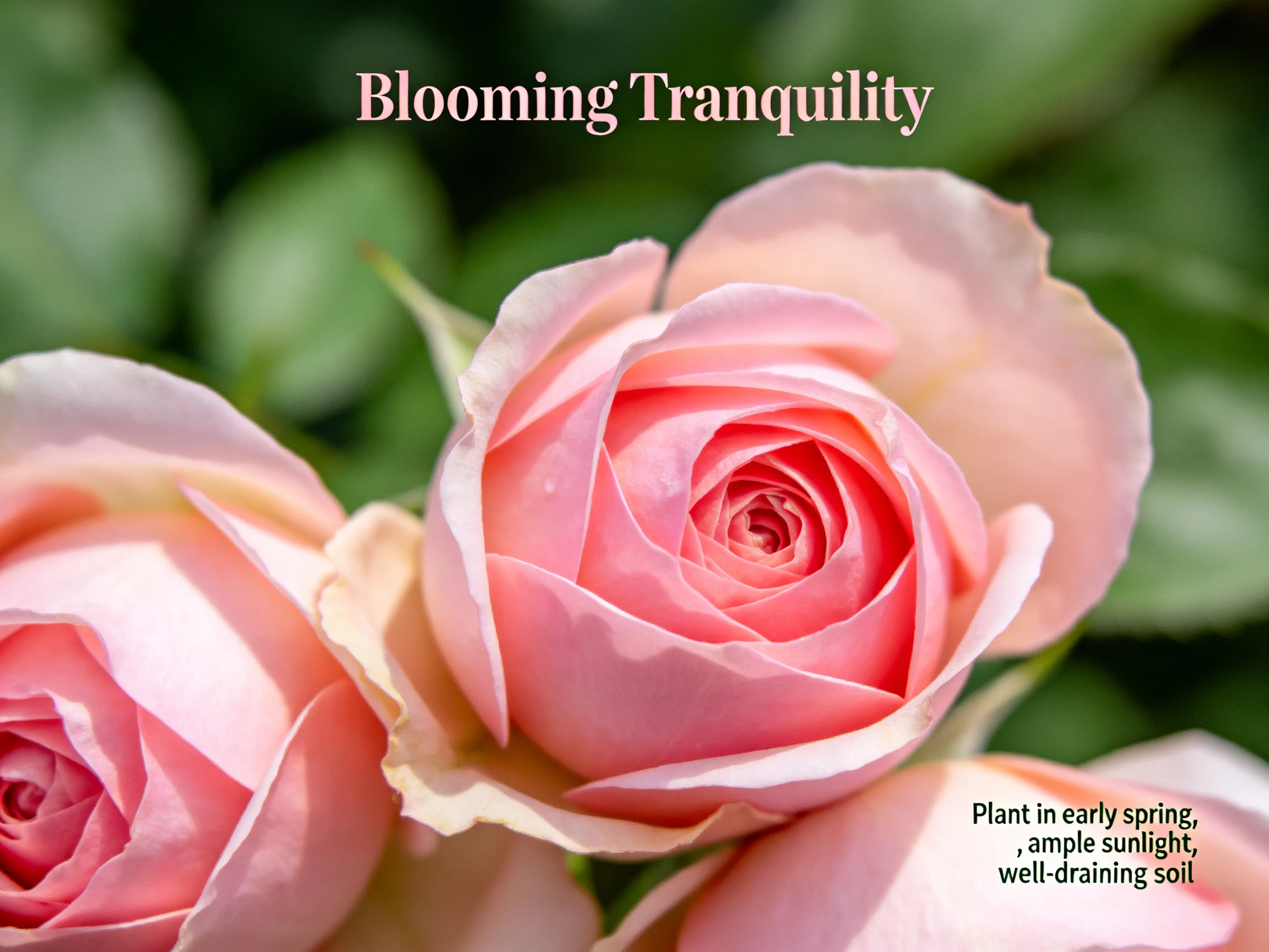 Soft Pink Rose Blooms with Lush Greenery