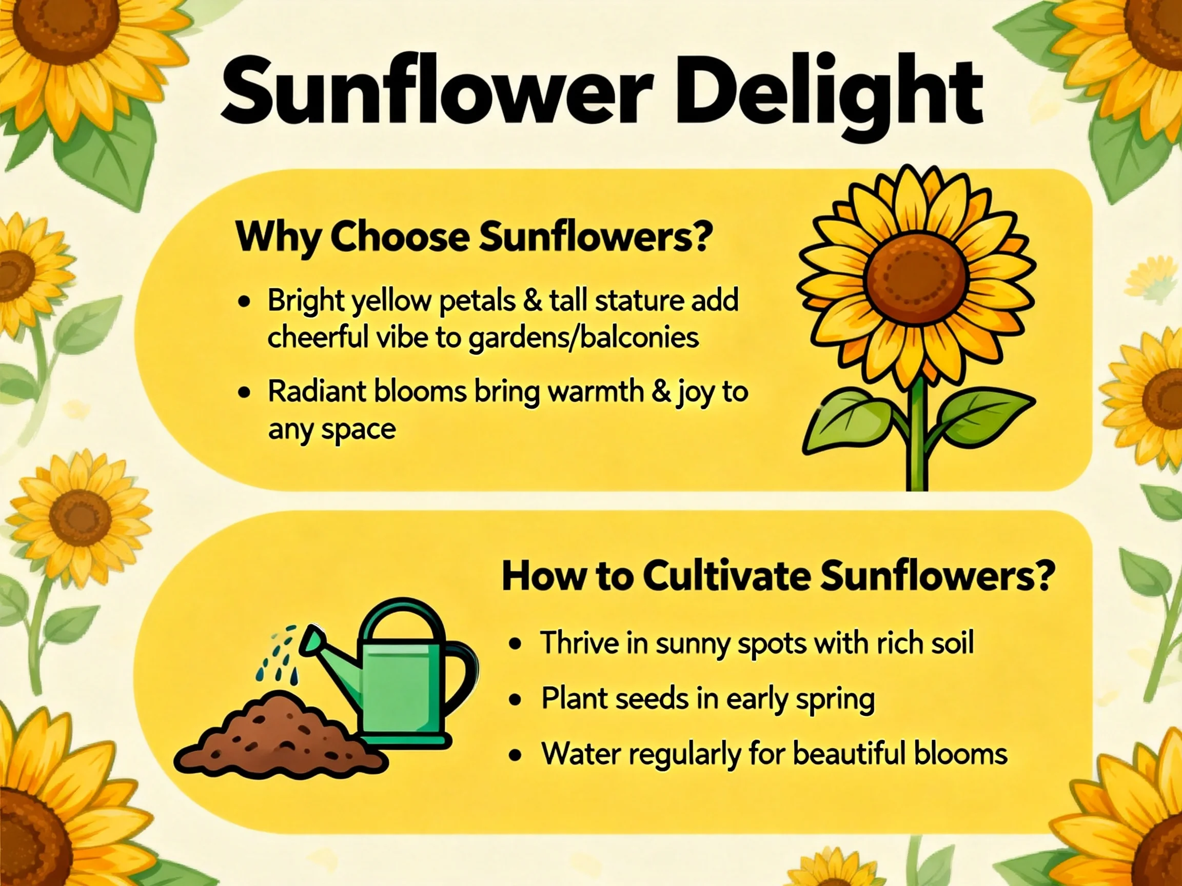 Sunflower Delight: Guide to Choosing and Cultivating Cheerful Blooms