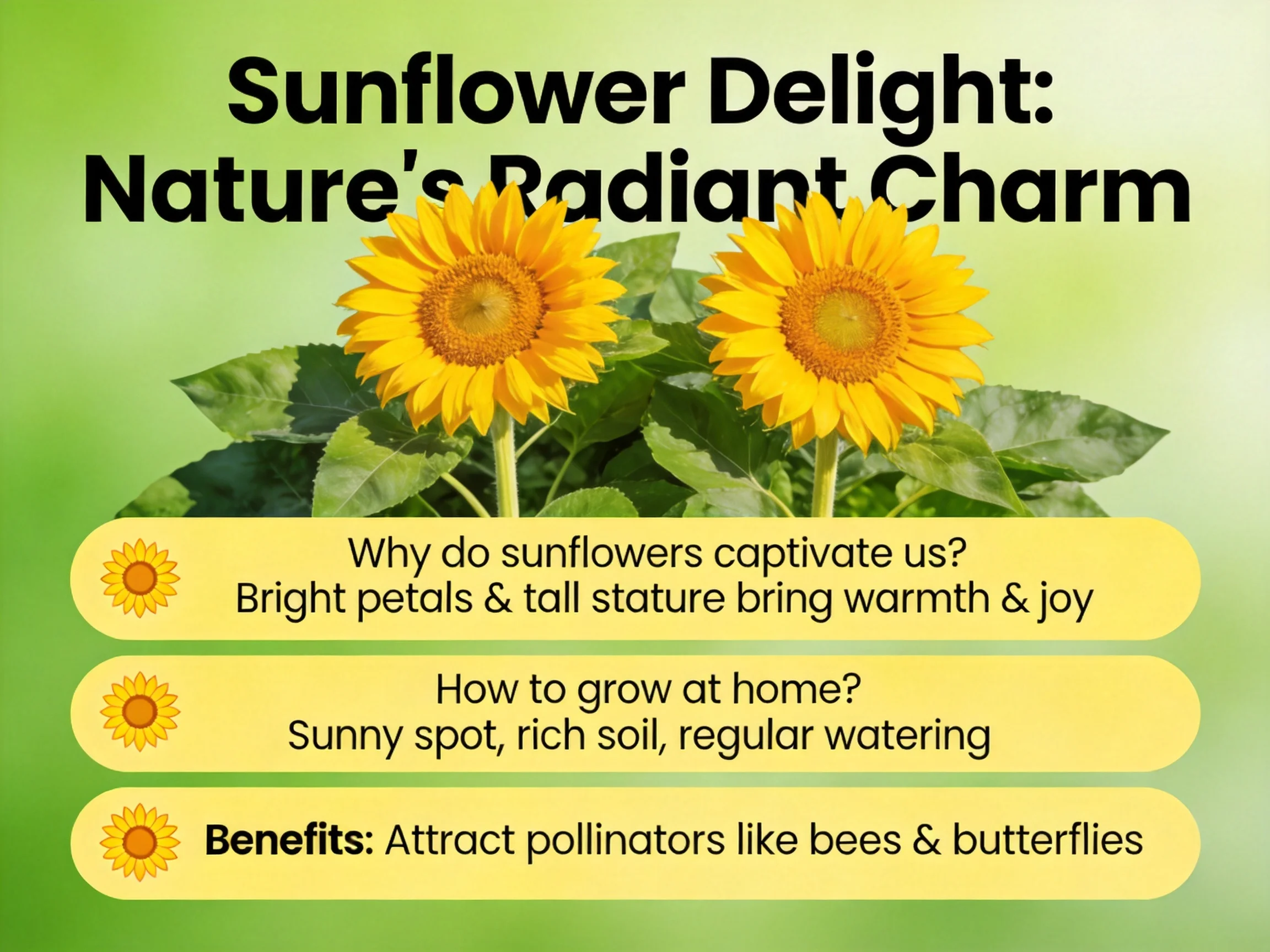 Sunflower Delight: Nature’s Radiant Charm