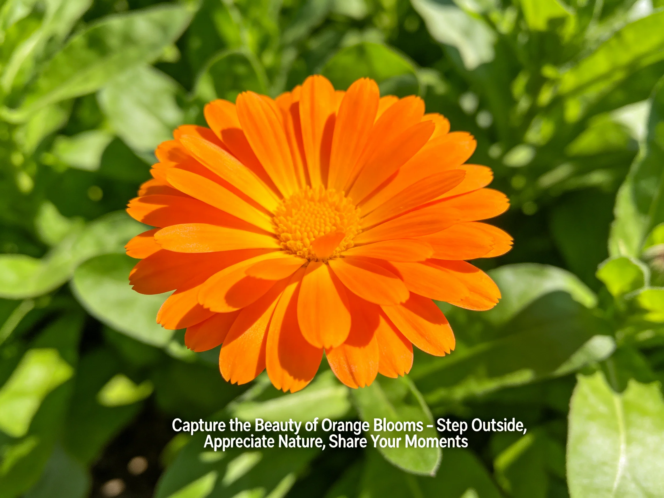 Vibrant Orange Flower with Dense Green Foliage