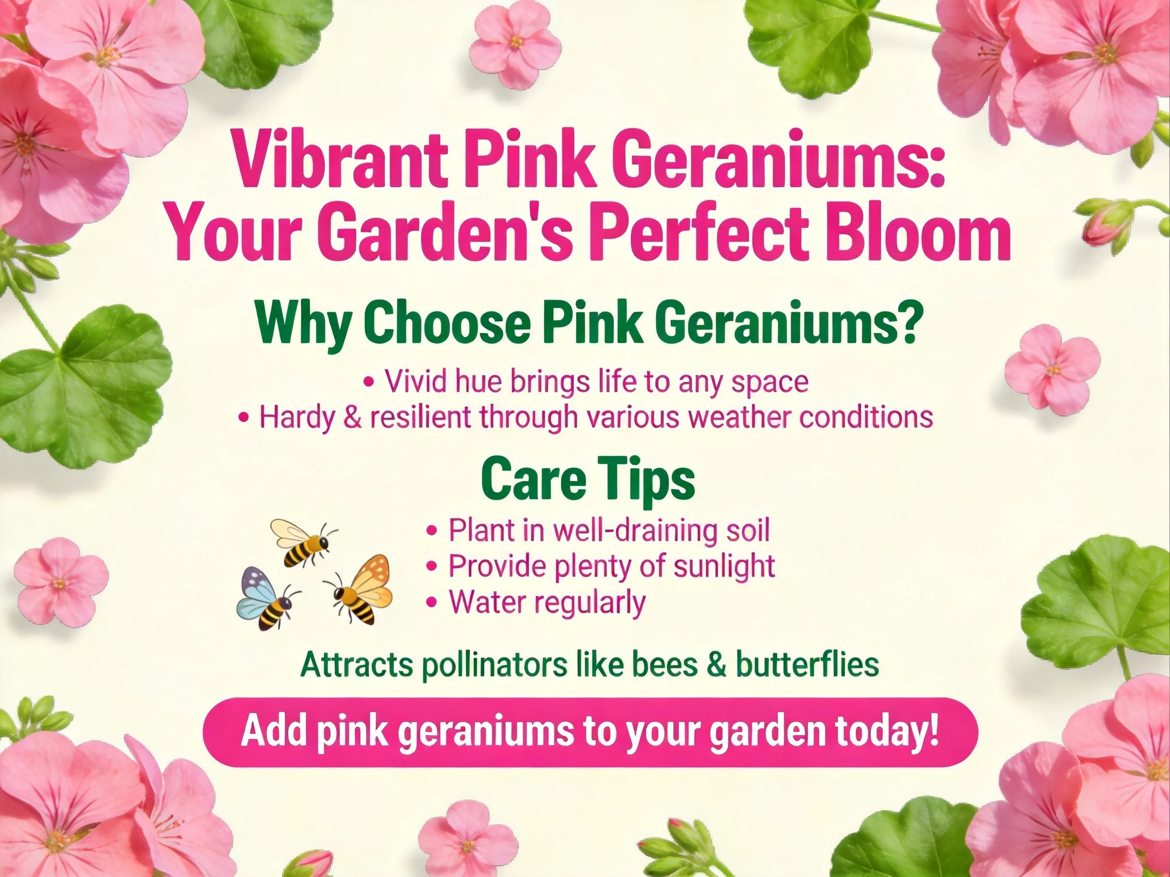 Vibrant Pink Geraniums: Your Gardens Perfect Bloom