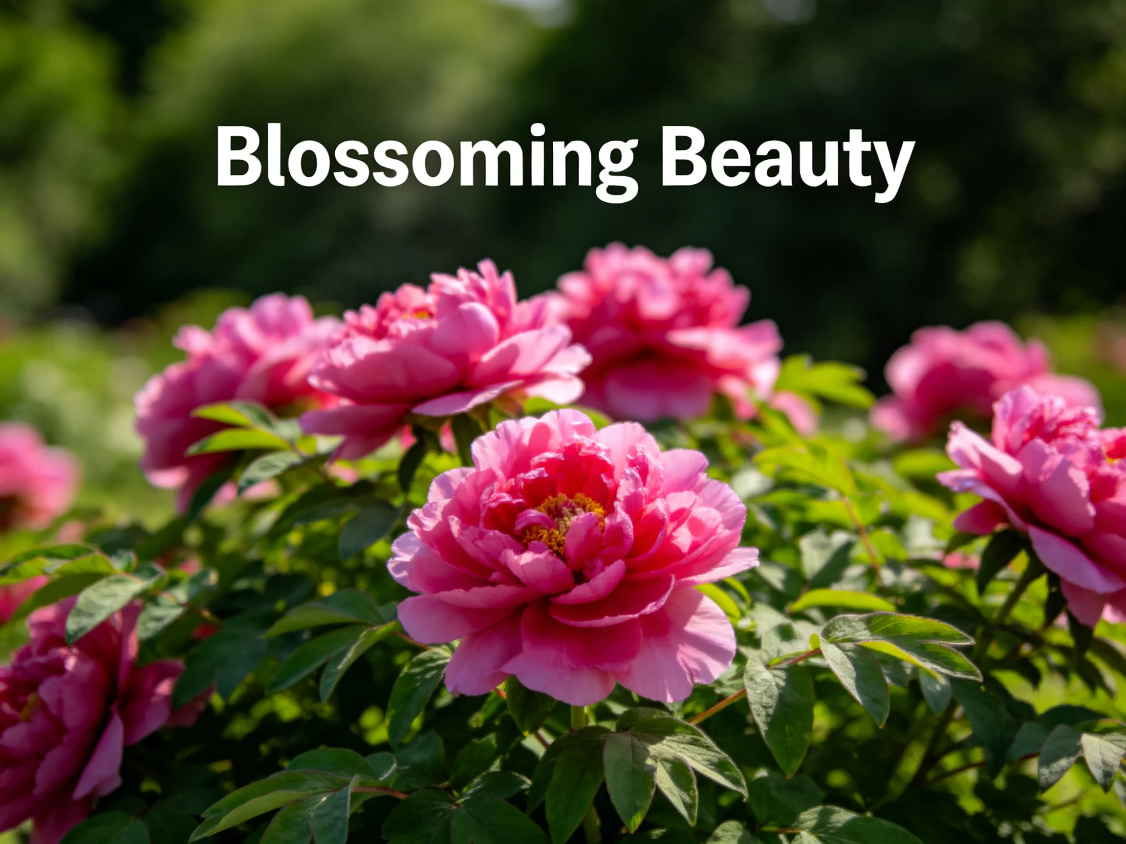 Vibrant Pink Peonies Flourish Among Lush Green Foliage