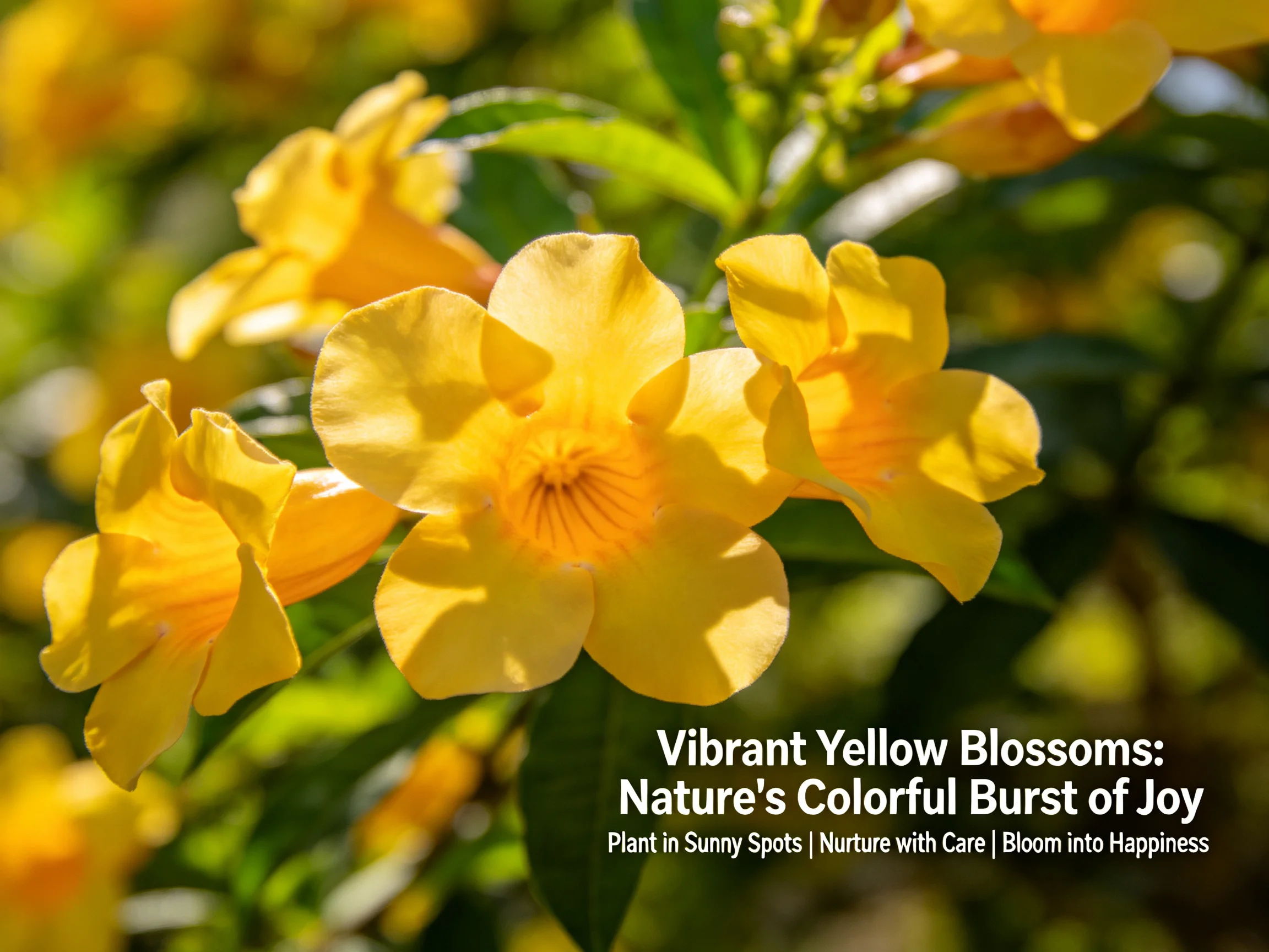 Vibrant Yellow Blossoms Display Bright Petals Near Lush Green Foliage