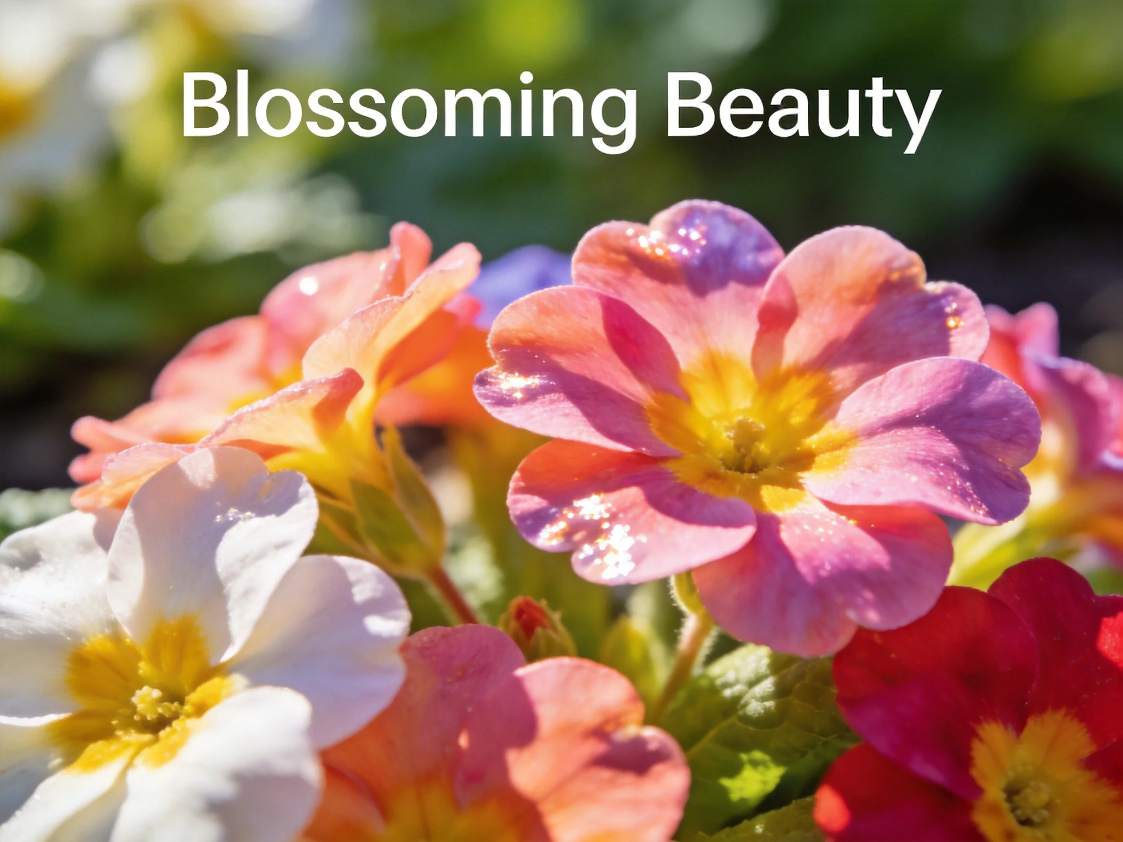 Vibrant flowers with soft pink, white, and red petals
