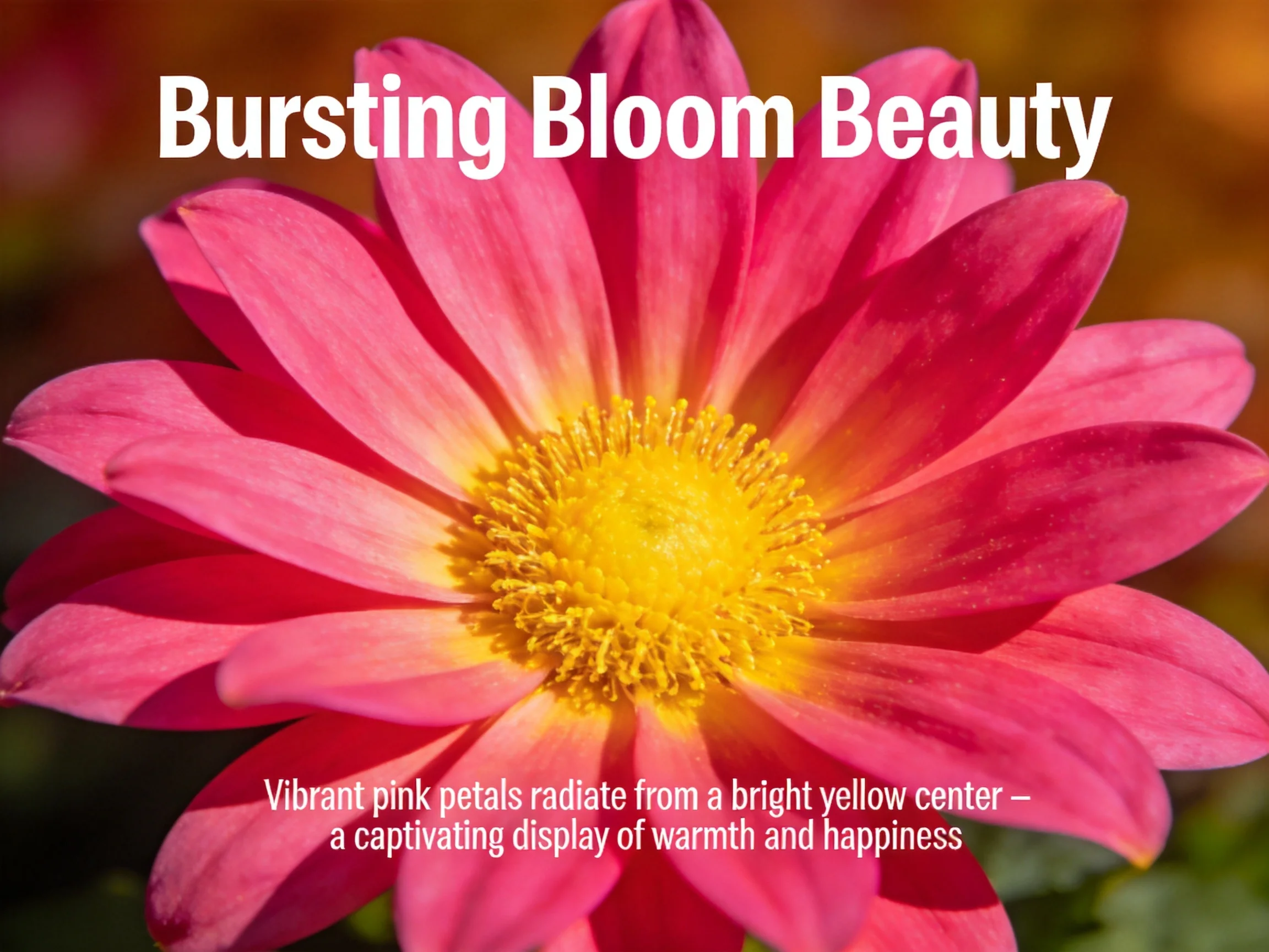 Vibrant pink flower with bright yellow center