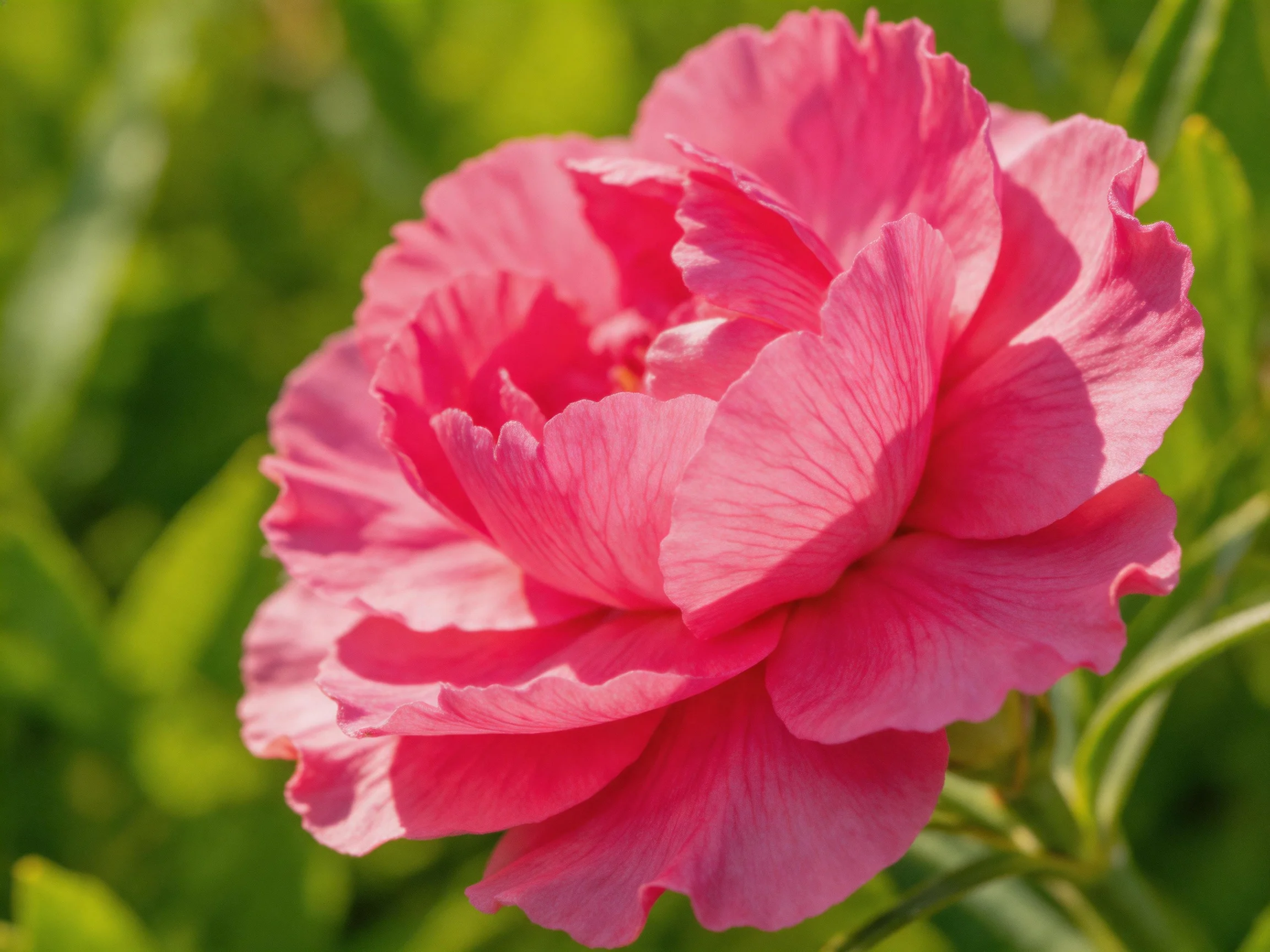 Vibrant pink peony blooms against lush green foliage