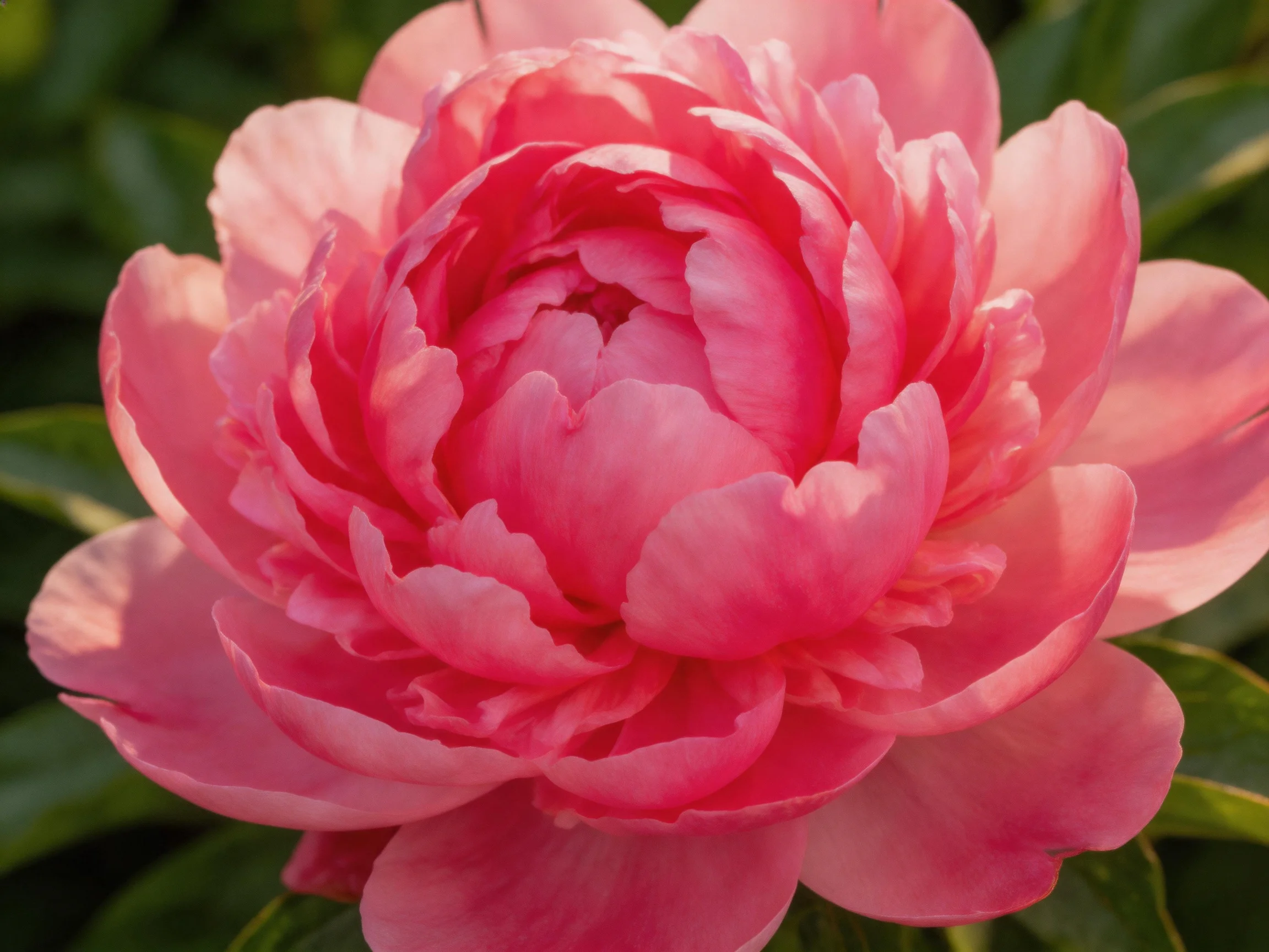 Vibrant pink peony showcasing layered, ruffled petals