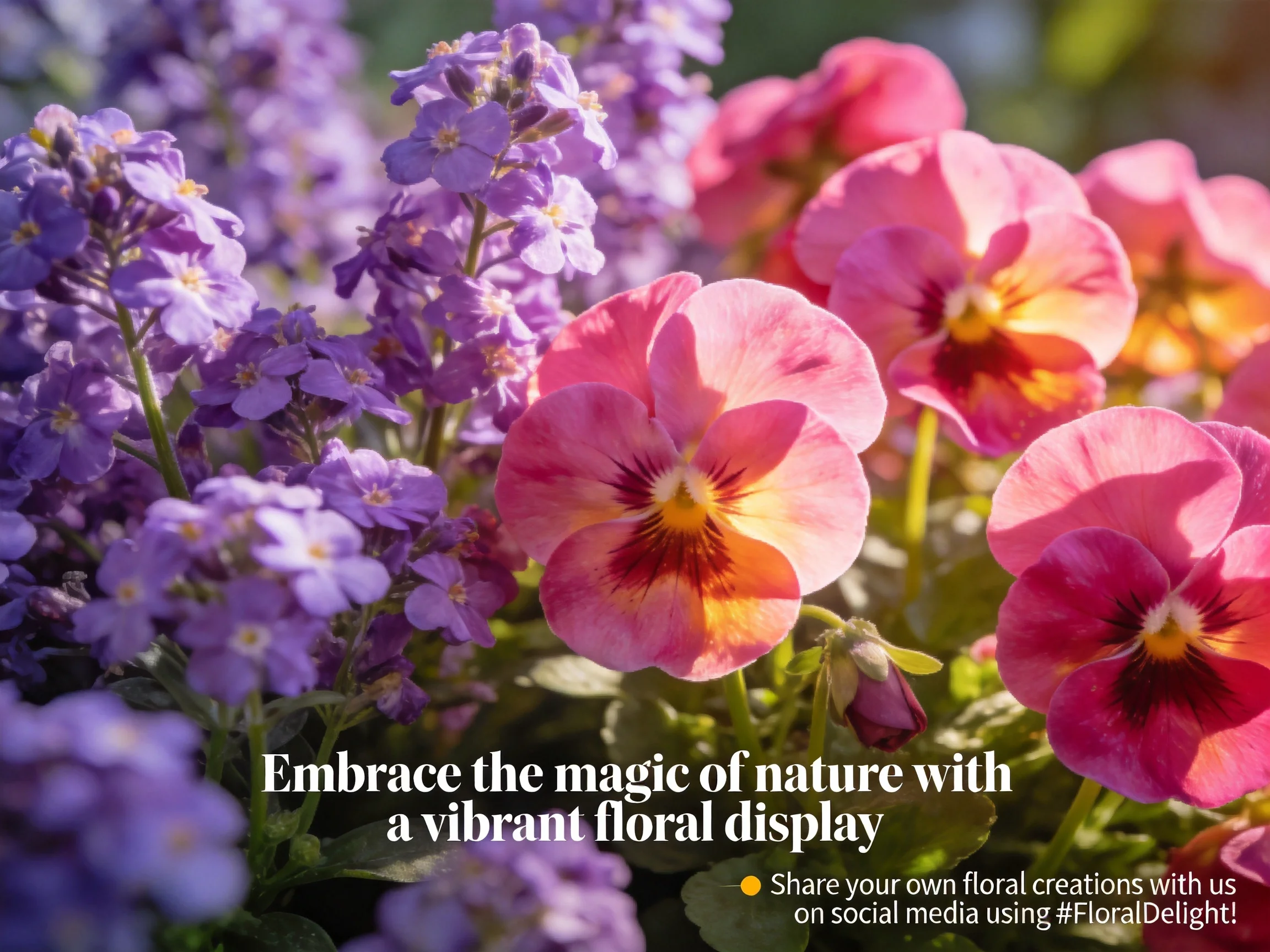 Vibrant purple and pink floral display