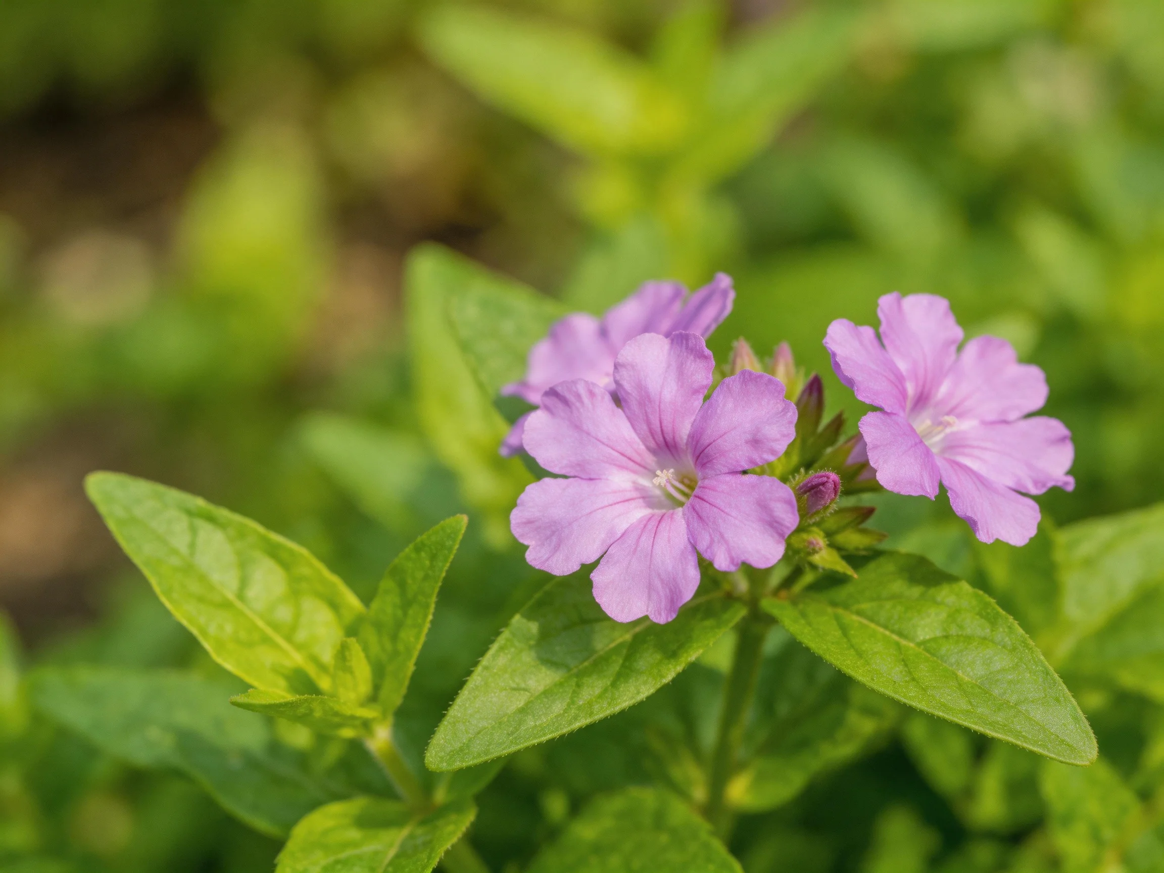 Vibrant purple flowers bloom amid lush green foliage