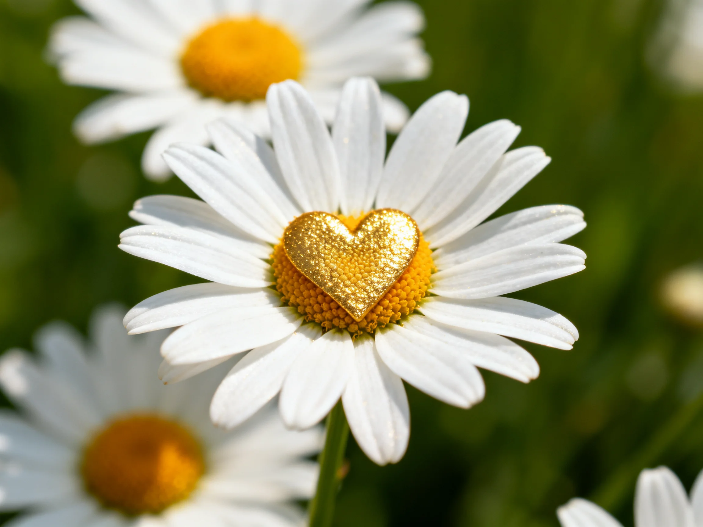 White daisies featuring a golden heart in the center