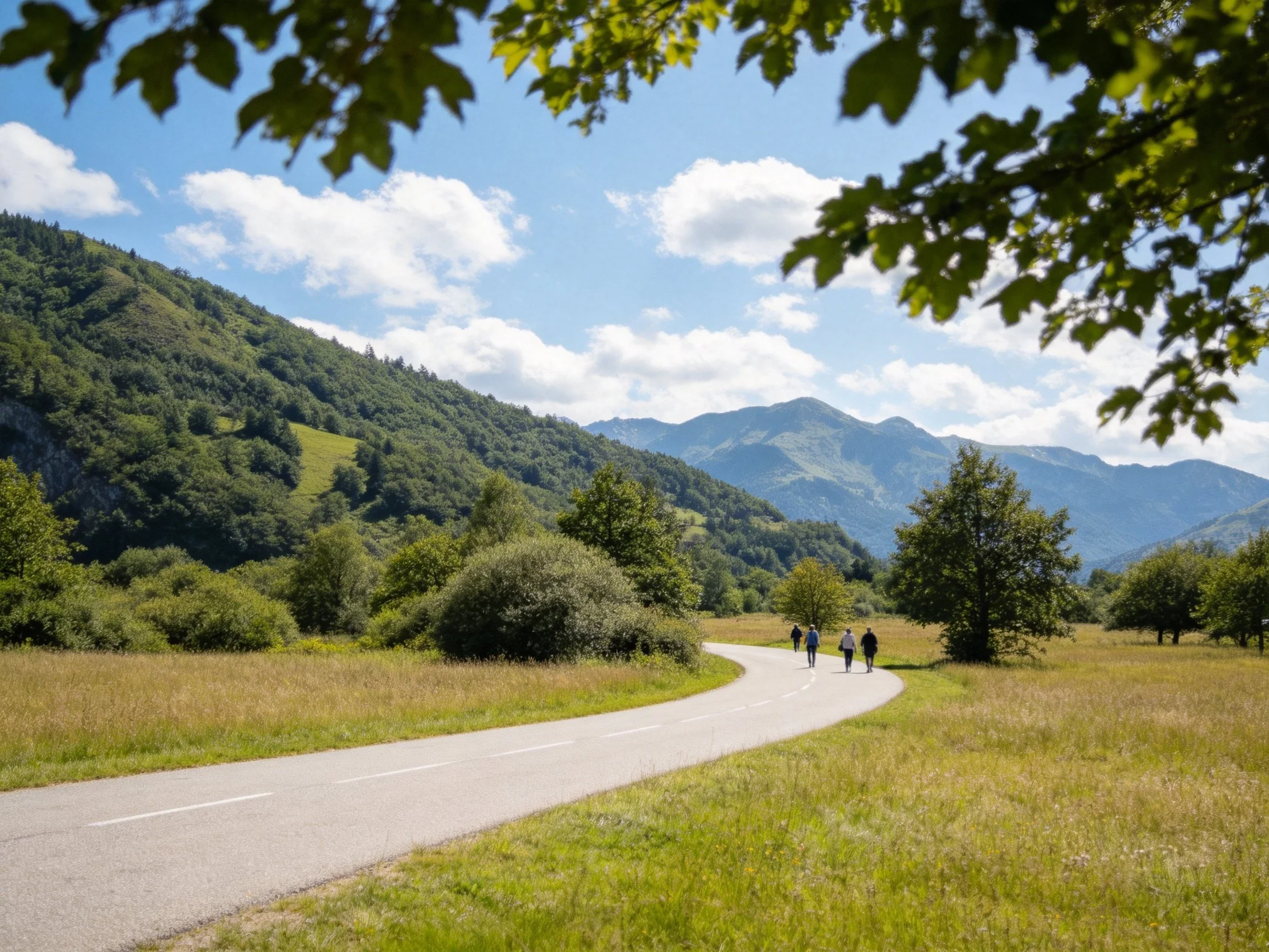 A Winding Road Through Lush Mountainous Landscape