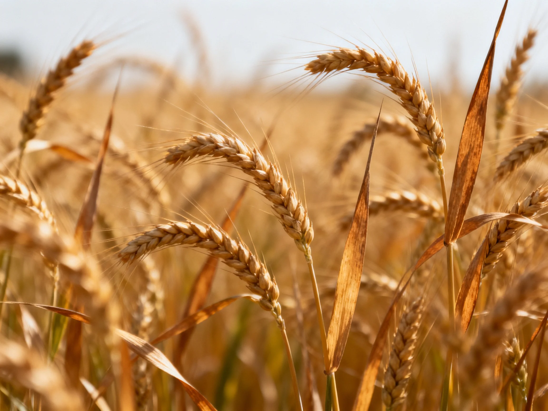 Golden Wheat Stalks in a Sunny Field