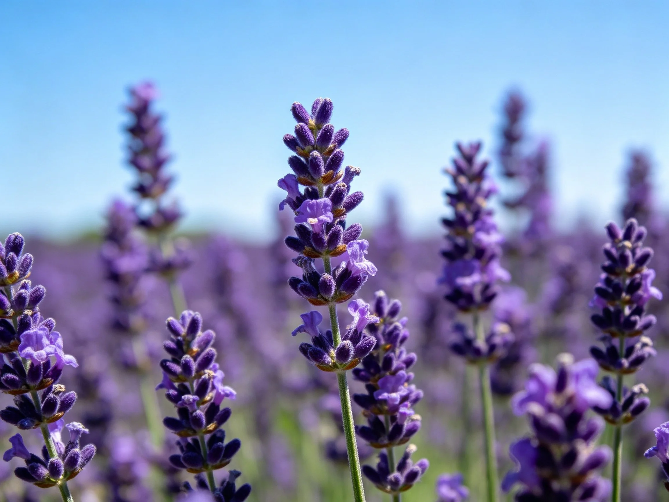 Vibrant Lavender Blooms in a Sunlit Field